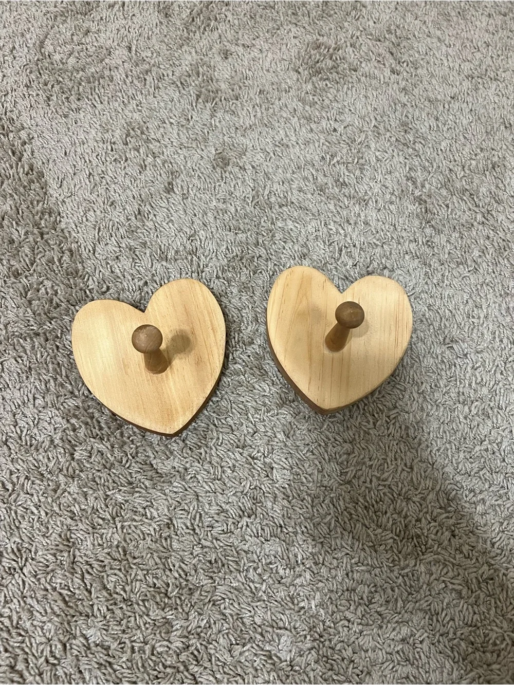 Wooden Heart Wall Hook - Natural Wood